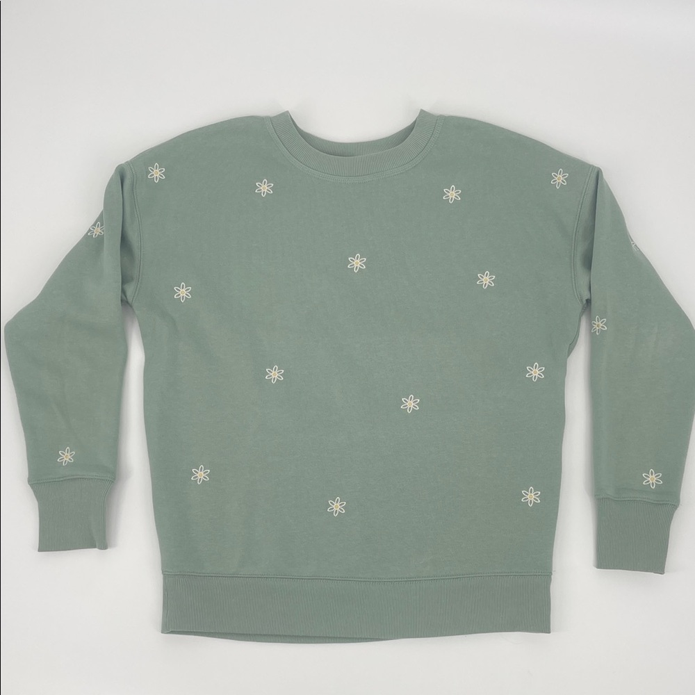 Maurices Mint Green Floral Crewneck Sweatshirt